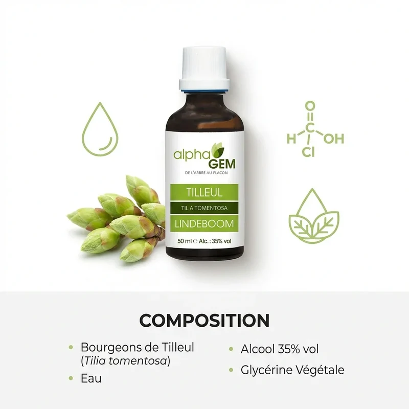 Macérat de bourgeons de Tilleul Bio - 50ml - Alphagem
