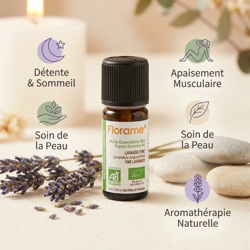 Huile essentielle de Lavande Fine bio – 10 ml – Florame