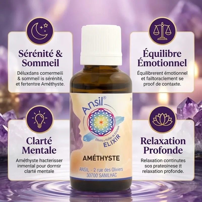 Améthyste (élixir de cristal) - 30 ml - Ansil
