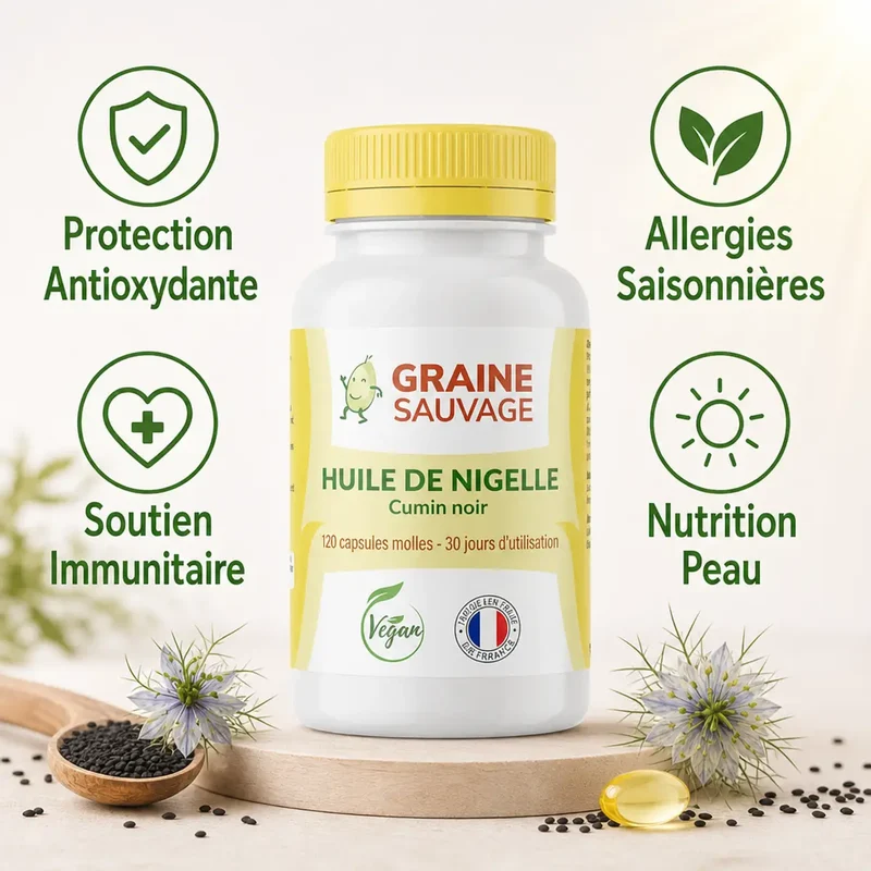 Huile de Nigelle - 120 capsules - Graine Sauvage