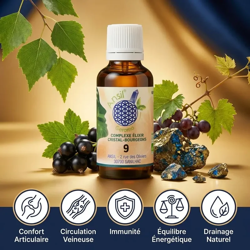 Complexe bio n°9 Chalcopyrite, Cassis, Bouleau & Vigne 30ml - ANSIL