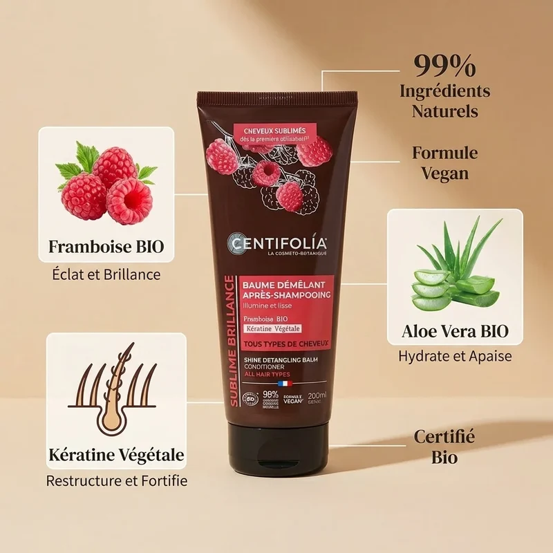 Baume Démêlant Brillance Apres-Shampoing - 200 ml - Centifolia