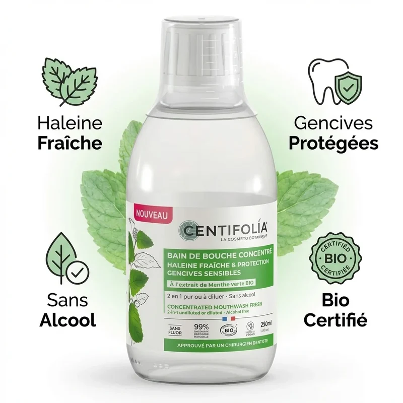 Bain de bouche concentré 2-en-1 Bio - 250 ml - Centifolia