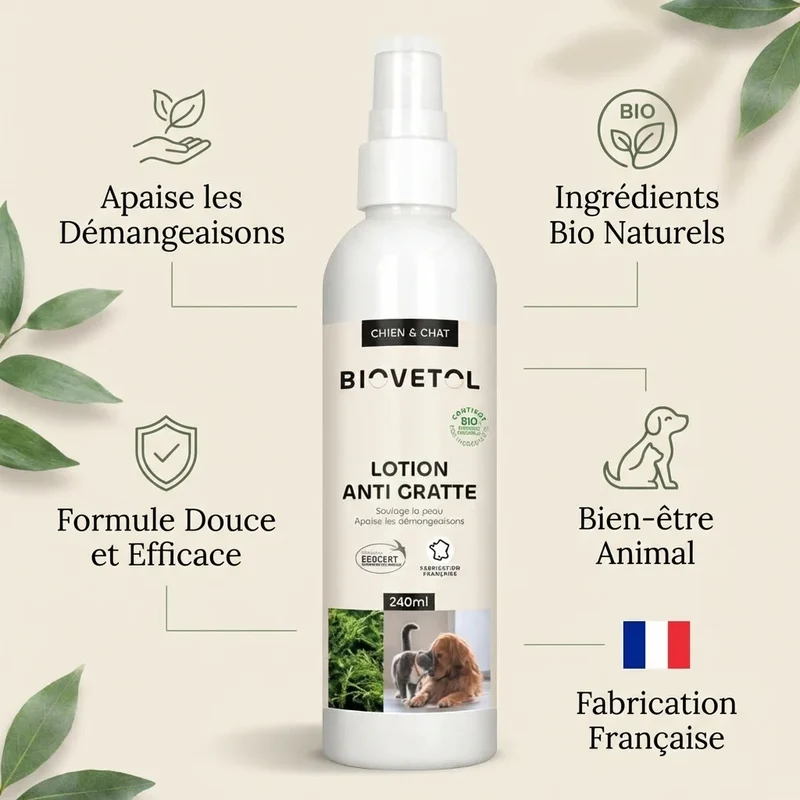 Lotion Anti Gratte - Apaise les Démangeaisons - 240 ml - Biovetol