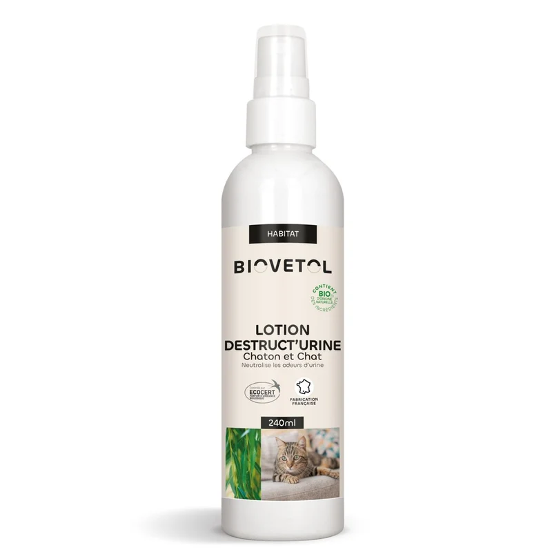 Desctr'Urine - Spray Destructeur d'odeur Urine Chat - Biovetol