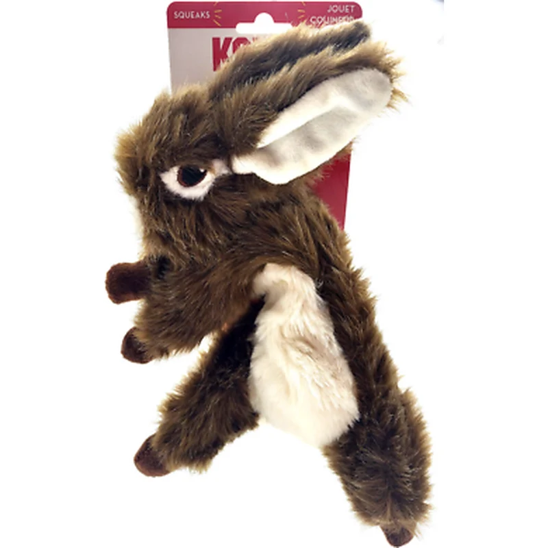 KONG Wild Low Stuff Rabbit Jouet pour Chien Taille M Peluche Dense avec Couineur et Corps Souple