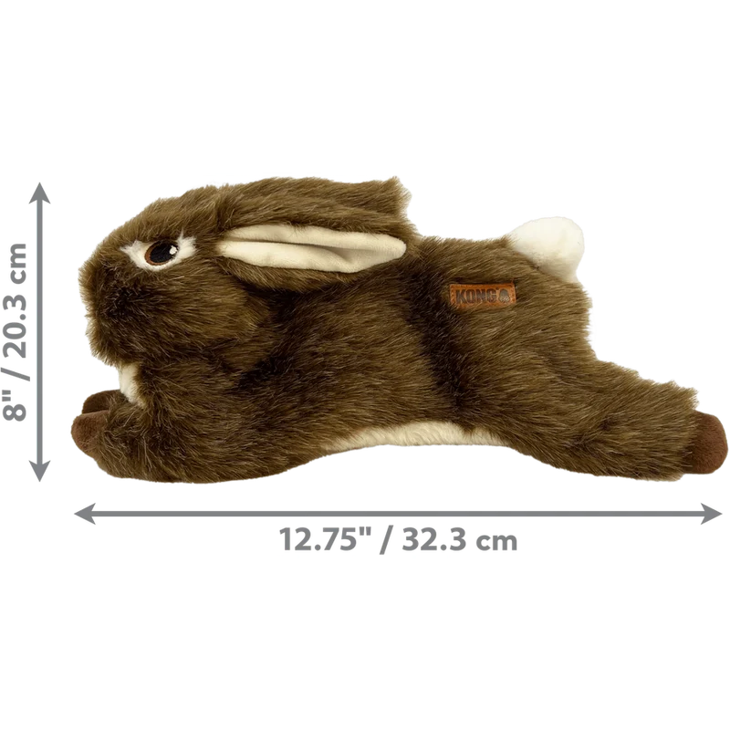 KONG Wild Low Stuff Rabbit Jouet pour Chien Taille M Peluche Dense avec Couineur et Corps Souple