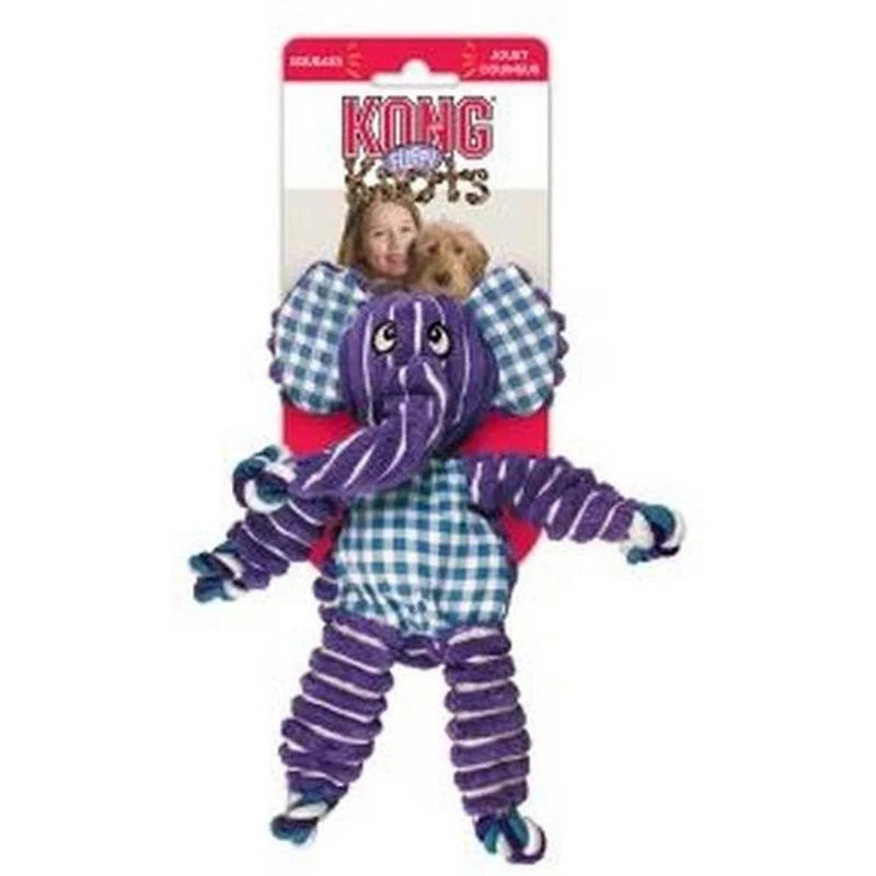 KONG Floppy Knots Jouet peluche et corde à nœuds pour chien S/M Couleur aléatoire