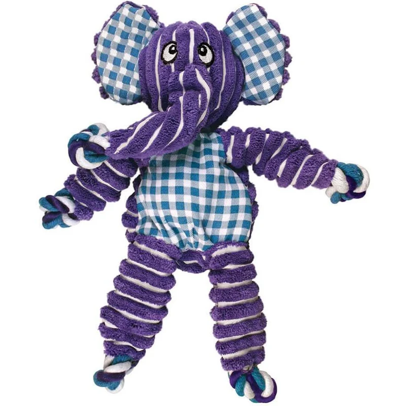 KONG Floppy Knots Jouet peluche et corde à nœuds pour chien S/M Couleur aléatoire