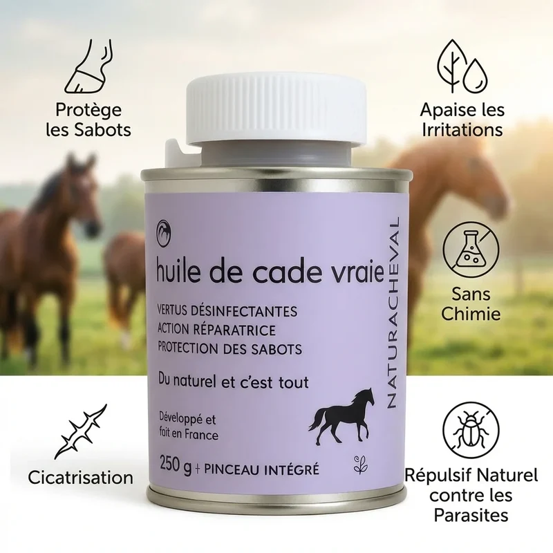 Huile de Cade Vraie pour Cheval - Equi'soin - Naturacheval 250g