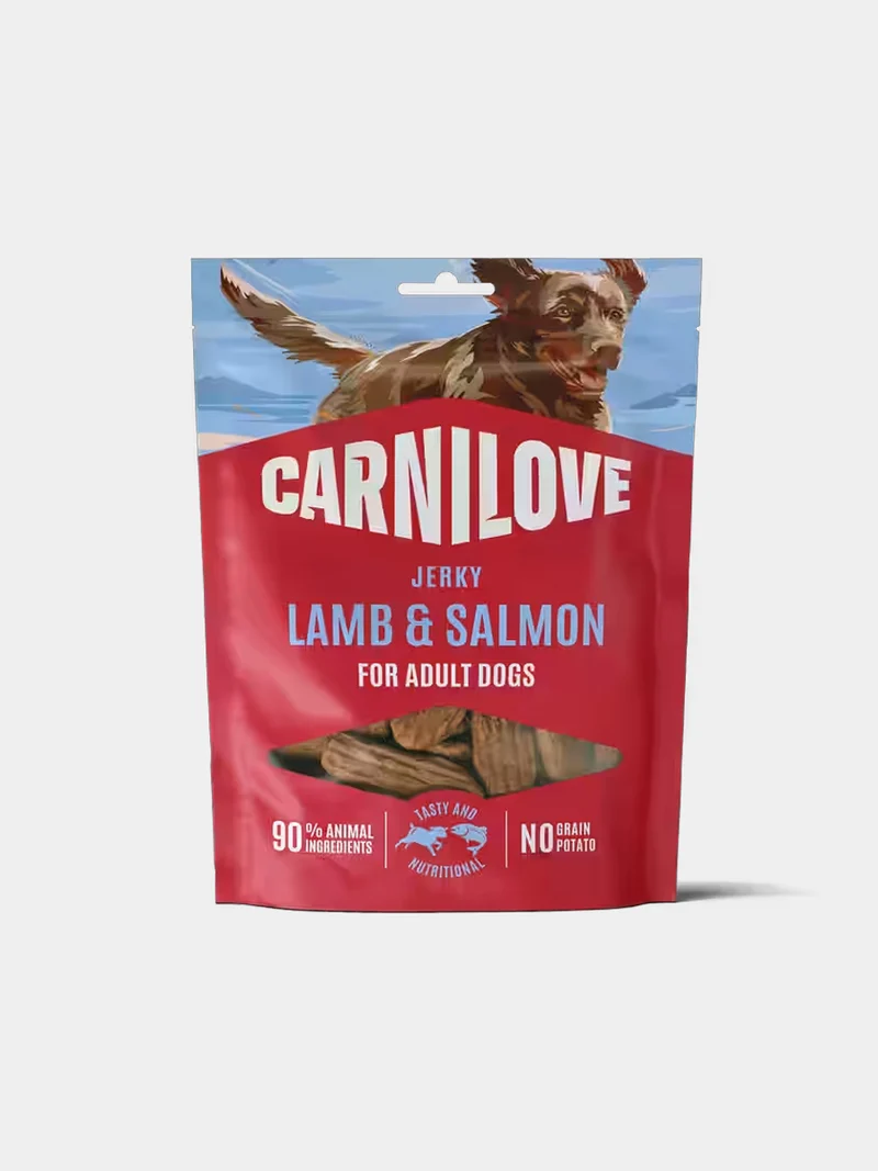 Friandises Carnilove Jerky pour chien - Agneau 🐑 et Saumon 🐟