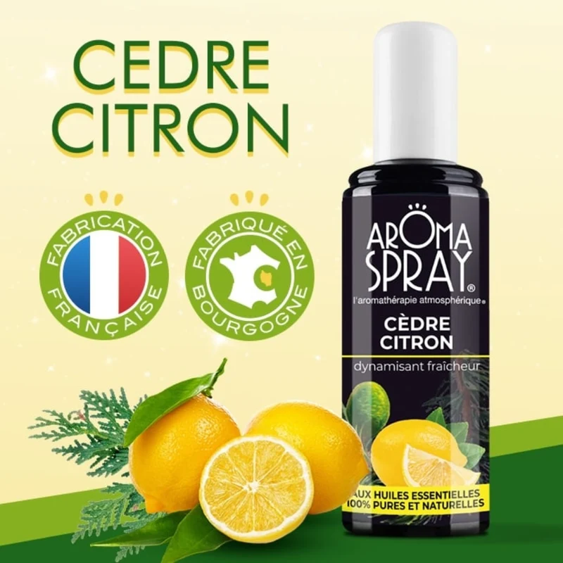 Aromaspray Cèdre Citron 100 ml - Dynamisant fraîcheur