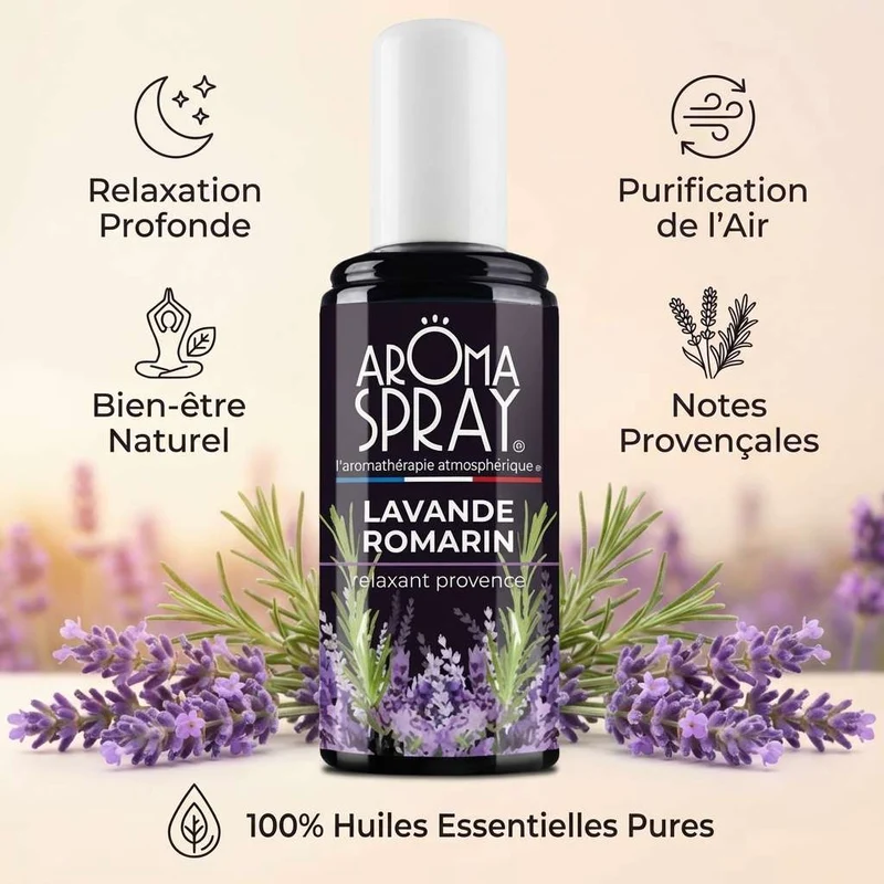 Aromaspray Lavande Romarin 100 ml - Relaxant Provence