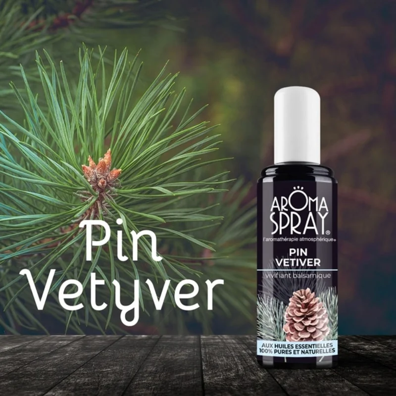 Aromaspray Pin Vetiver 100 ml - Vivifiant Balsamique