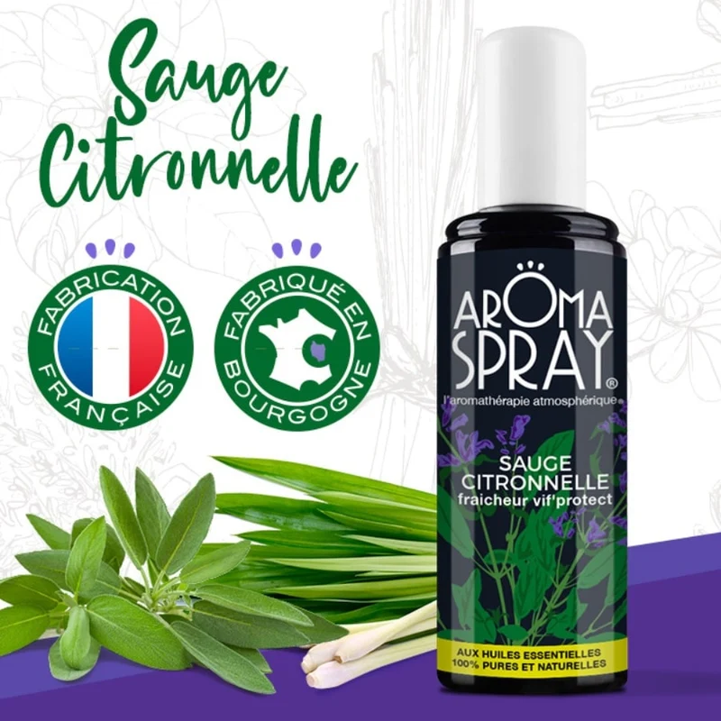 Aromaspray Sauge Citronnelle 100 ml - Désodorisant Vif'Protect