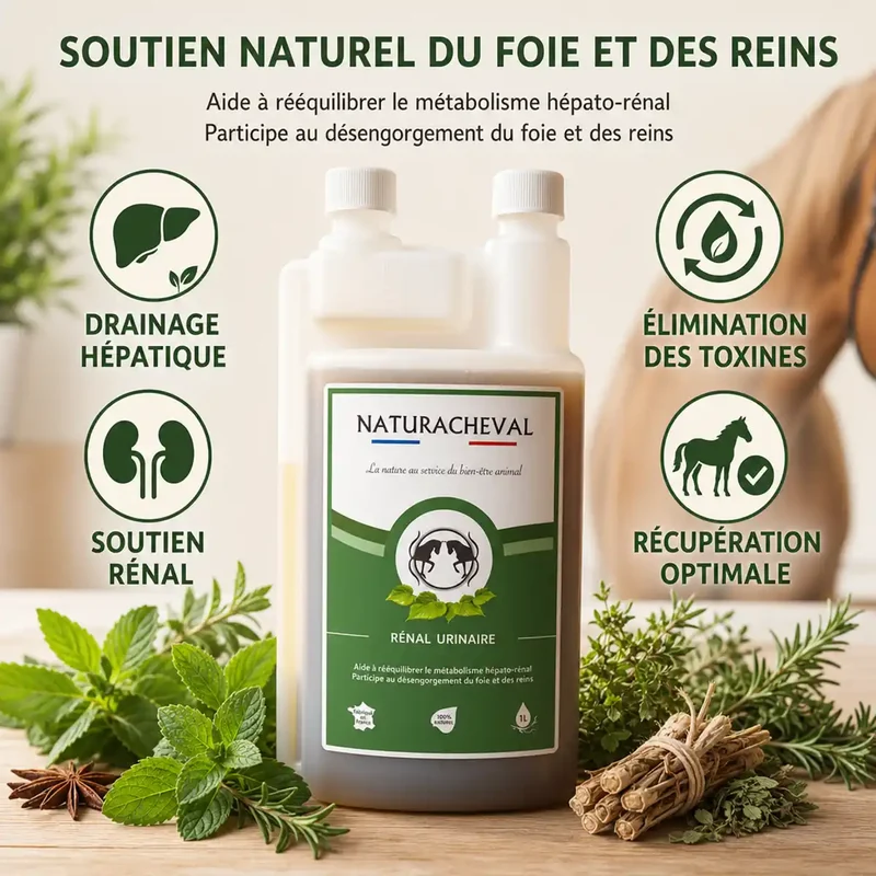 Renal'Urinaire - Foie et Reins du Cheval - Naturacheval 1 L