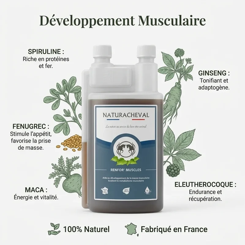 Renfor'Muscles Cheval - Développement & Soutien Musculaire - Naturacheval 1 L
