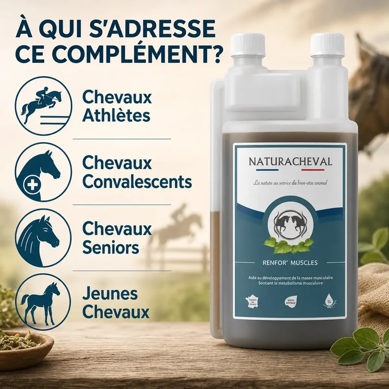 Renfor'Muscles Cheval - Développement & Soutien Musculaire - Naturacheval 1 L