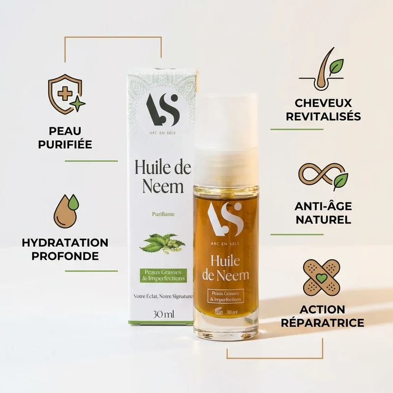 Huile de Neem Bio - Réparatrice - 30 ml - Arc en Sels