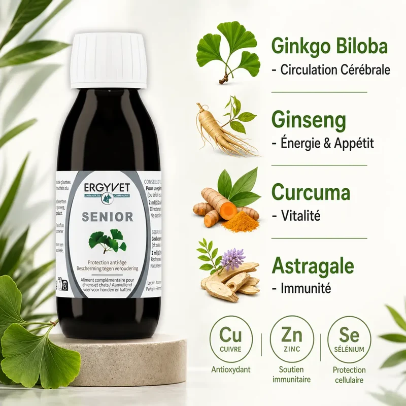 Ergyvet Senior - Protection Anti-âge - Chien et Chat - 100 ml