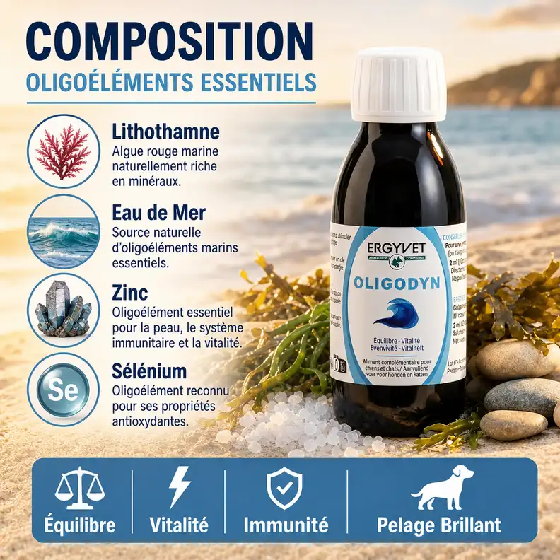 Oligodyn - Equilibre & Vitalité pour Chien et Chat - 100 ml - Ergyvet