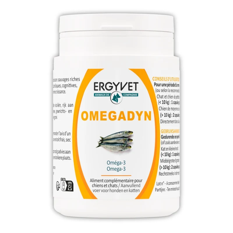 Omegadyn - Oméga 3 Chien et Chat - 60capsules - Ergyvet