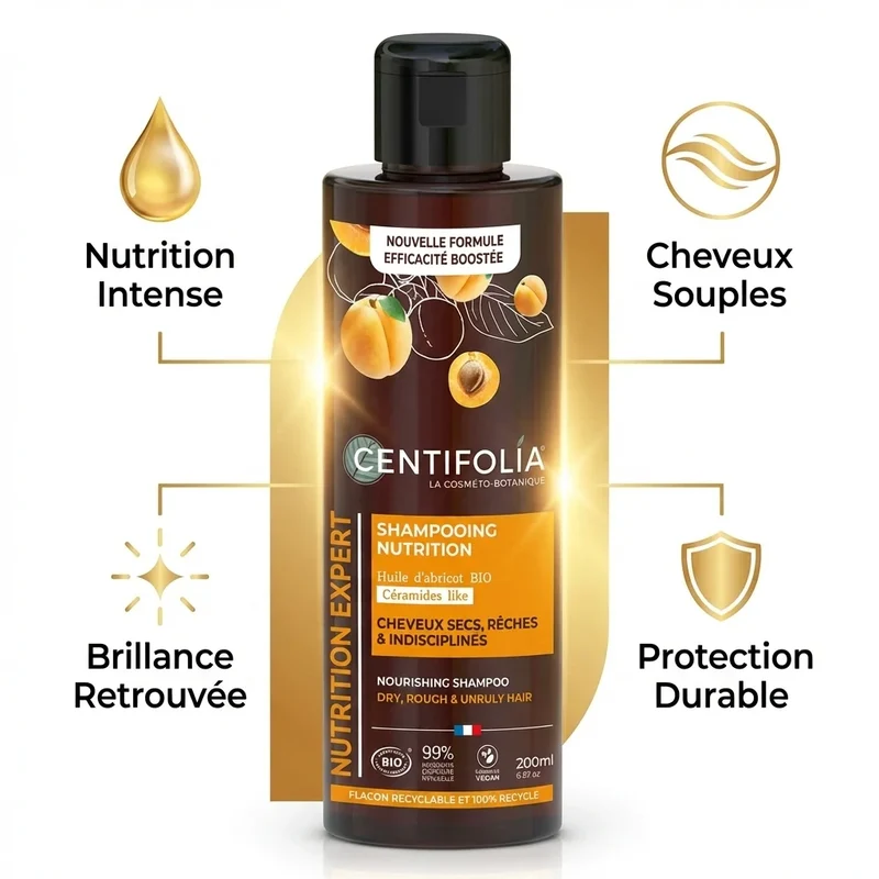 Shampoing Crème Nutrition Cheveux Secs - 200ml - Centifolia