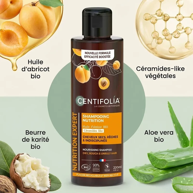 Shampoing Crème Nutrition Cheveux Secs - 200ml - Centifolia