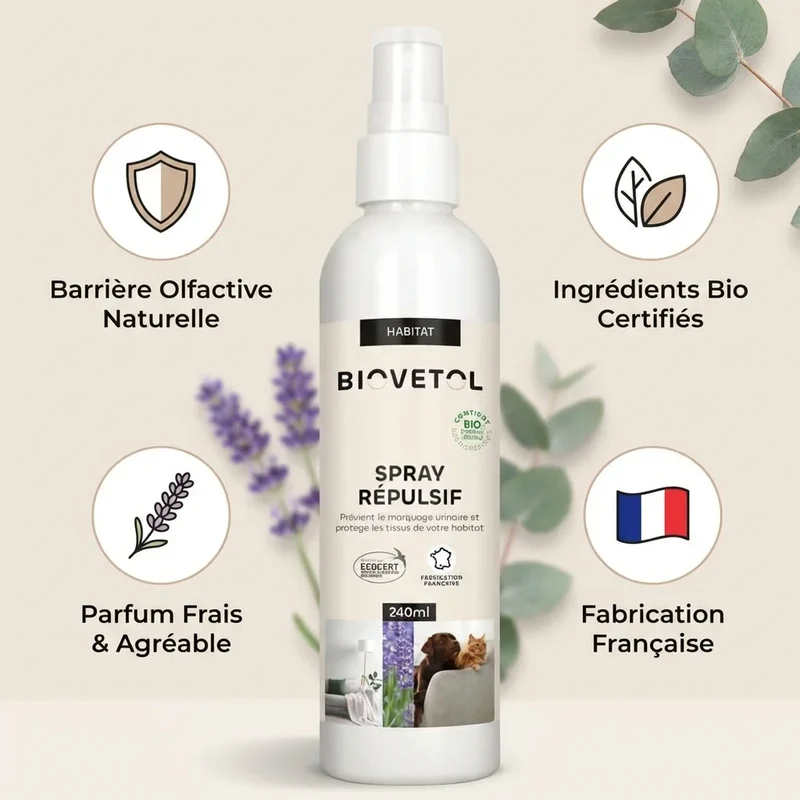 Spray Répulsif - Anti Marquage Urinaire - 240ml - Biovetol