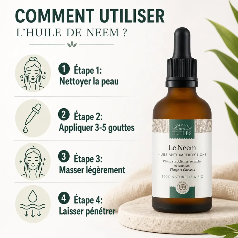 Huile de Neem BIO 50 ml - Anti-imperfections - Comptoir des Huiles