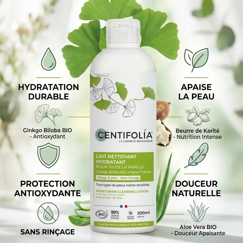 Lait Nettoyant Hydratant Pour Toute La Famille - 200ml - Centifolia