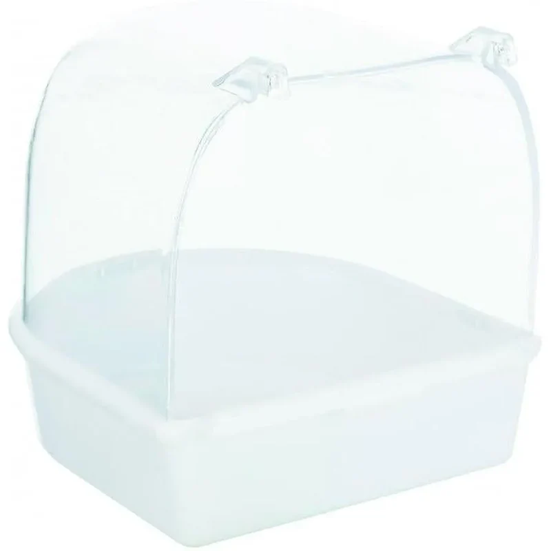 TRIXIE Baignoire semi-circulaire pour oiseaux Plastique transparent 14 x 14 x 15 cm