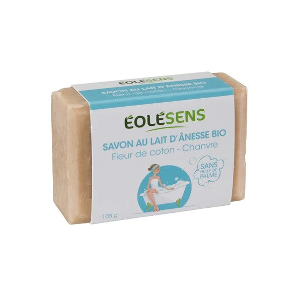 Savon Lait d'Ânesse Bio & Fleurs de Coton - 100g - Eolesens