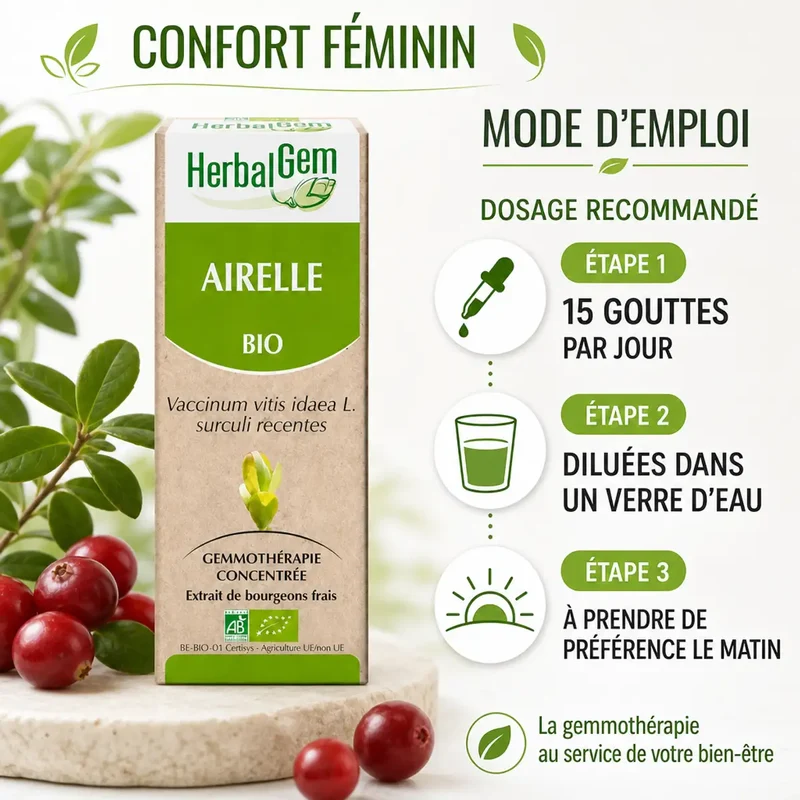 Airelle Bio - Extrait de Bourgeons Frais - 30 Ml - HerbalGem