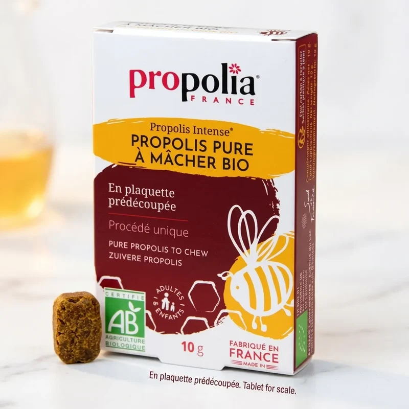Propolis Pure à Mâcher Bio 10 g - Soulage la Gorge - Propolia