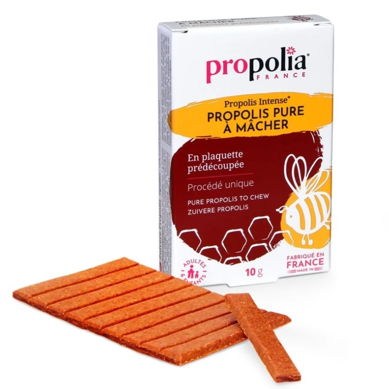 Propolis Pure à Mâcher Bio 10 g - Soulage la Gorge - Propolia