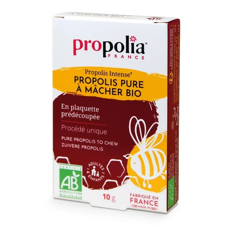 Propolis Pure à Mâcher Bio 10 g - Soulage la Gorge - Propolia
