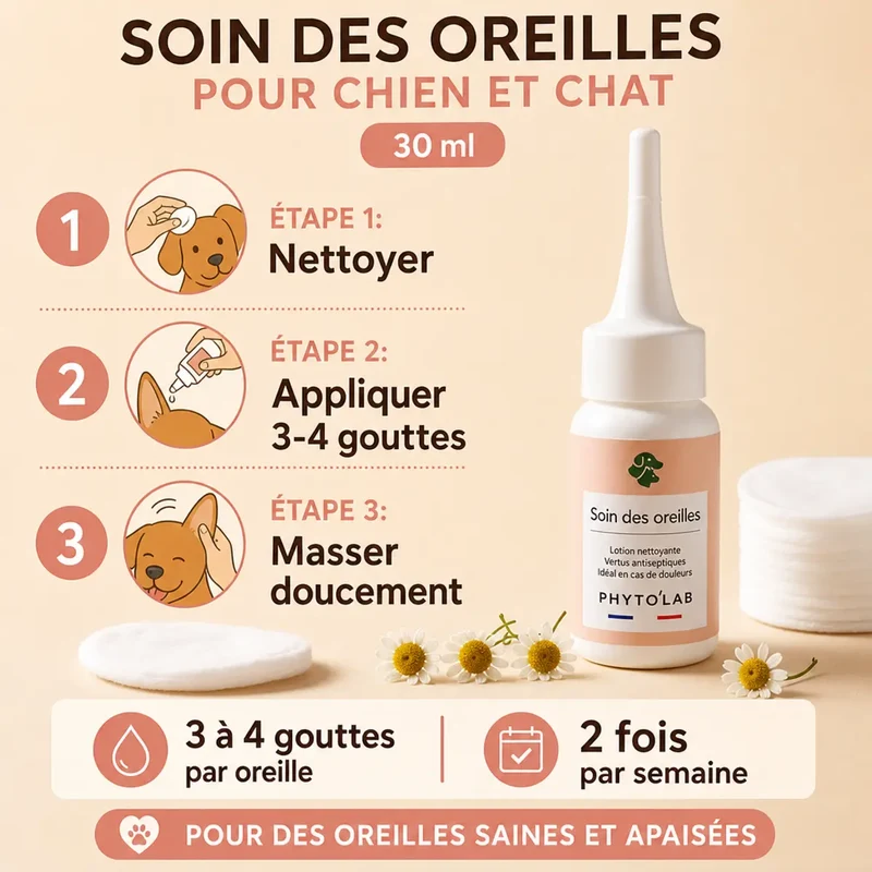 Soin des oreilles pour Chien et Chat - 30 ml - Phyto'Lab