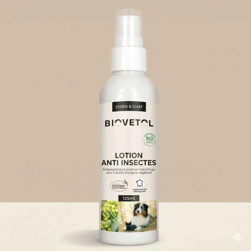 Lotion Anti-Insectes Bio Chien & Chat 125ml - Biovetol