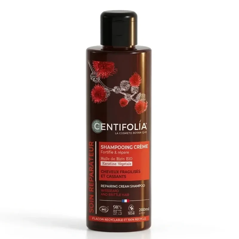Shampoing Crème Réparateur - Cheveux Fragilisés et Cassants - 200ml - Centifolia