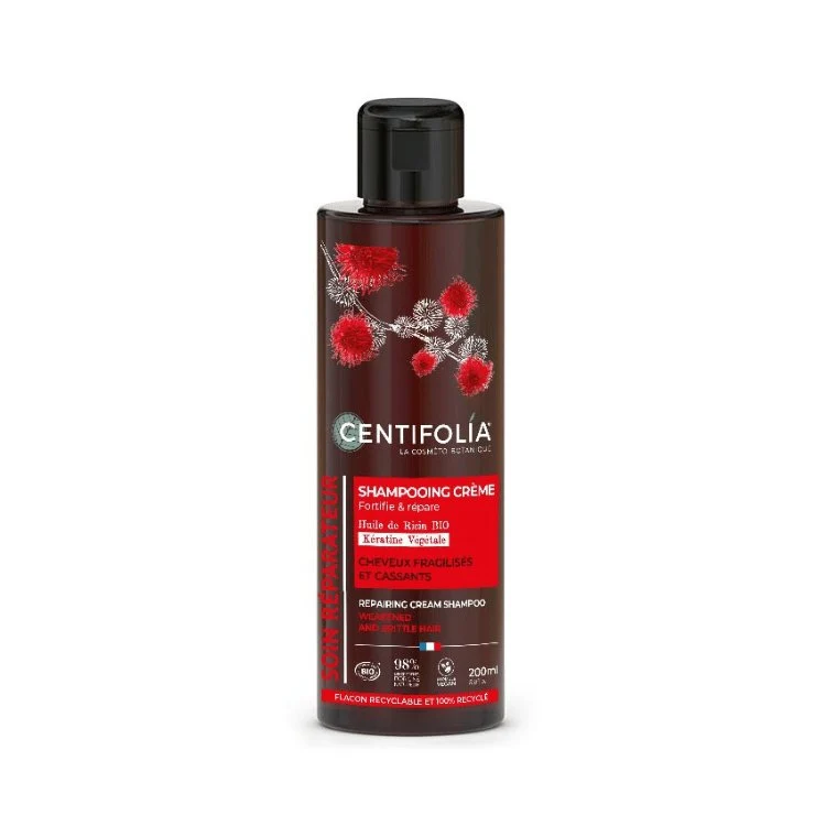 Shampoing Crème Réparateur - Cheveux Fragilisés et Cassants - 200ml - Centifolia