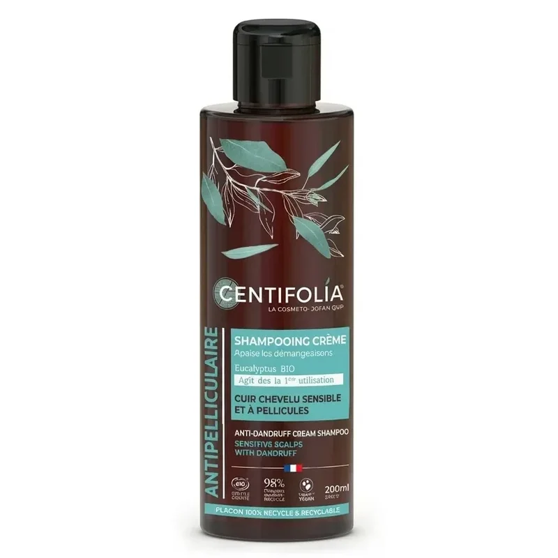 Shampoing Crème Anti pelliculaire - Cuir Chevelu Sensible - 200ml - Centifolia