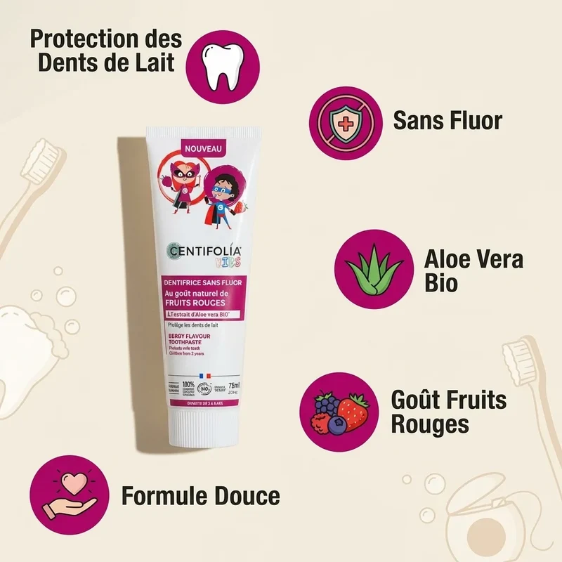 Dentifrice Fruits Rouges Enfants - 75ml - Centifolia