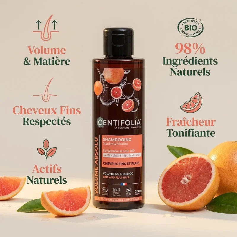 Shampooing Volume - Cheveux Fins et Plats - 200ml - Centifolia