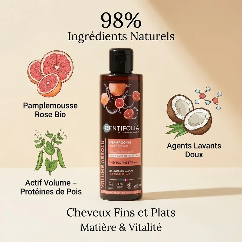 Shampooing Volume - Cheveux Fins et Plats - 200ml - Centifolia