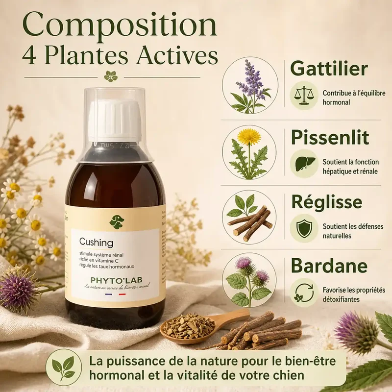 Cushing Dogs 250ml - Traitement Naturel Maladie de Cushing - Phyto'Lab