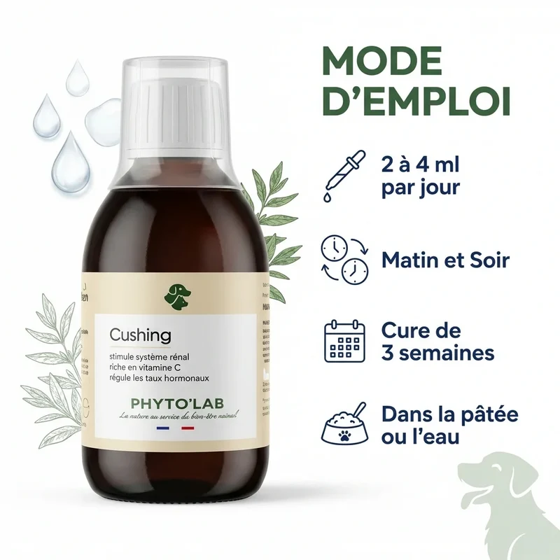 Cushing Dogs 250ml - Traitement Naturel Maladie de Cushing - Phyto'Lab