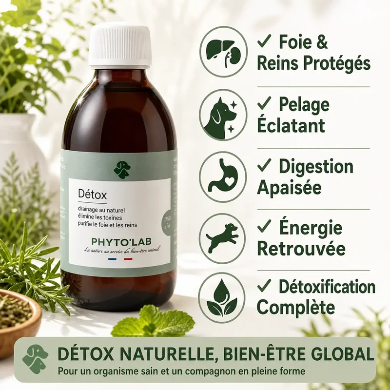 Detox Chien & Chat - Soutien du Foie et des Reins - 250ml - Phyto'Lab