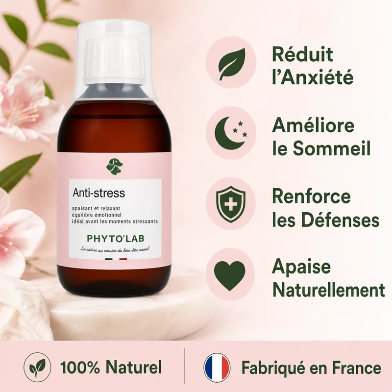 Sirop Anti-Stress Chien Chat 250ml - Calme & Apaise - Phyto'Lab