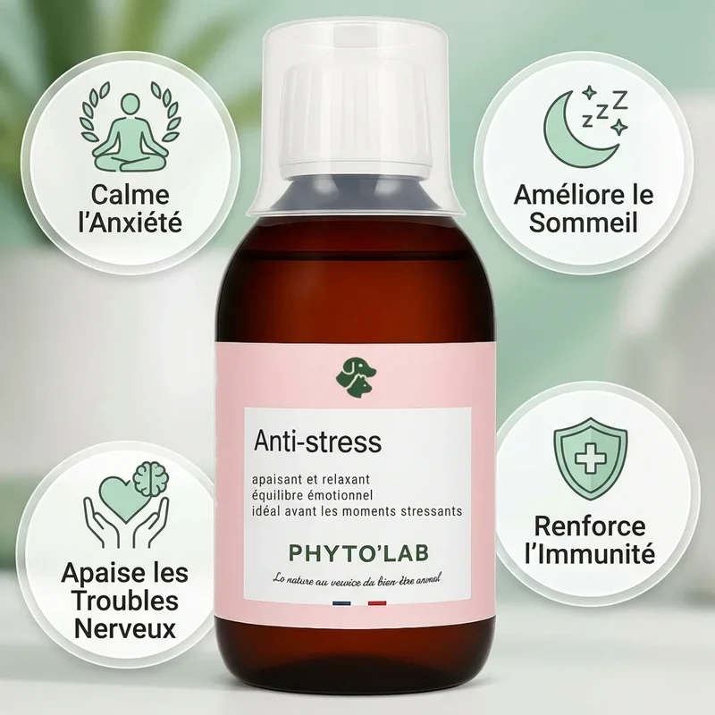 Sirop Anti-Stress Chien Chat 250ml - Calme & Apaise - Phyto'Lab
